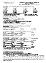 Đề khảo sát học sinh giỏi Thành phố môn Tiếng Anh Lớp 7 - Năm học 2016-2017 - Phòng GD & ĐT Thành phố Thái Bình (Có đáp án)